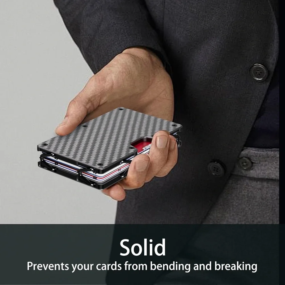 Money Clip Mens Wallet, Slim Wallet for Men, RFID Blocking Carbon Fiber